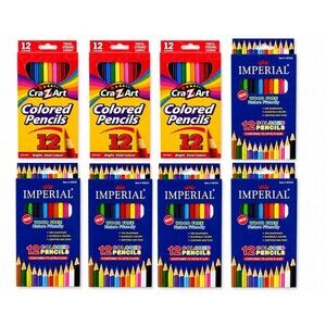 8 Pack Colored Pencils 12 Count Bulk Cra-Z-Art Imperial Kids School Art Supplies